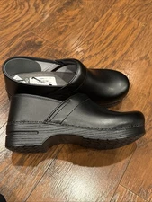 Dansko Pro XP Cabrio Black Leather Clogs, Women's Size EUR 42 / 11.5-12 US