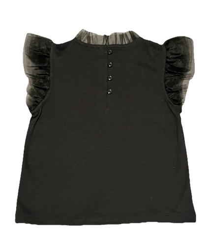 JANIE AND JACK Tulle Sleeved Black Top High Next Girls Size 8 NEW - Picture 2 of 5