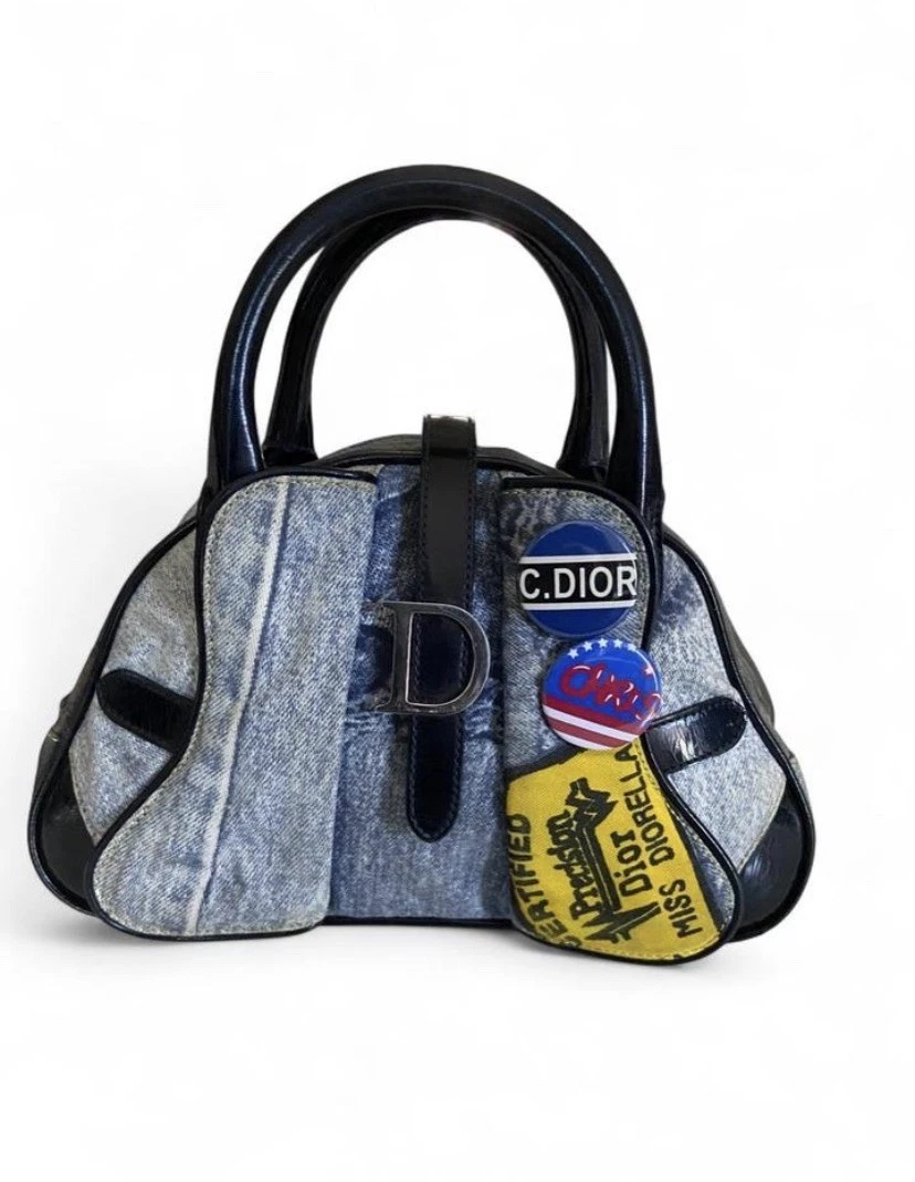Dior Denim Exterior Bags & Handbags for Women Saddle Bag for sale