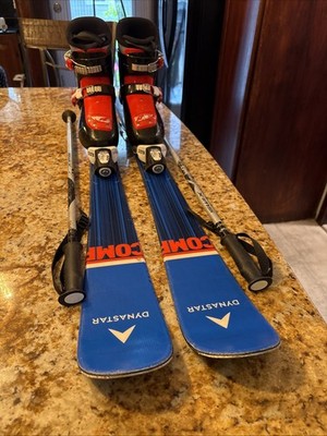 Dynastar Team Comp Kids 120 cm Skis Bindings, poles, boots package, waxed!