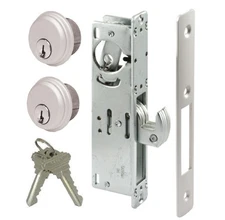 Storefront Door Mortise Lock Hook Deadbolt & Double Keyed Cylinder Combo, Ada...