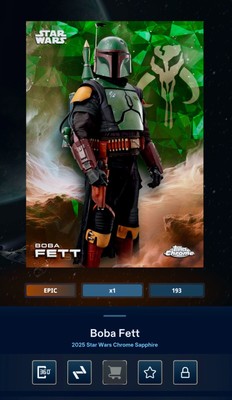 EPIC BOBA FETT CHROME SAPPHIRE GREEN 193cc 2026 TOPPS STAR WARS CARD TRADER