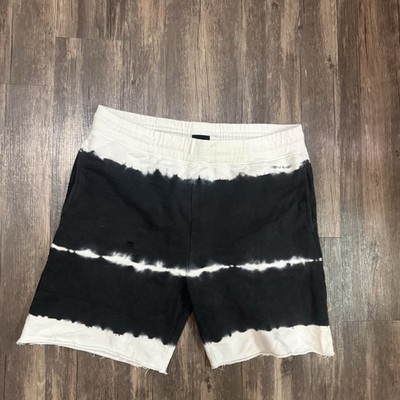 Stussy Tie Dye Sweat Shorts Men's Medium Black White Cotton Fleece