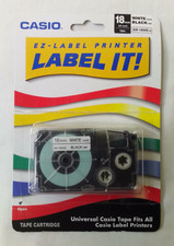 NEW Casio EZ-Label Printer Tape Cartridge White Tape 18 mm 3/4 inch - XR18WEs