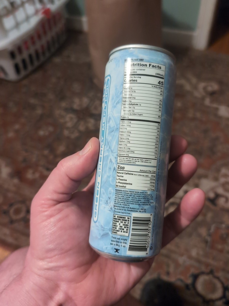 グリスブリザード Zipp Energy Drink Version 1.0 Green Cherry Menthol Flavor 12oz