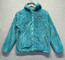 Eddie Bauer Quest Fleece Plush Hoodie Unisex Kids L 14 Teal Full Zip Winter
