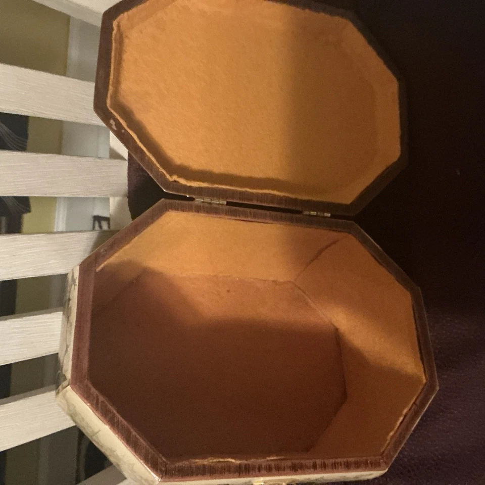 Cartera ovalada de madera con asa de caja decoupage vintage Anton Pieck, años 70/80 Foto 4 de 4