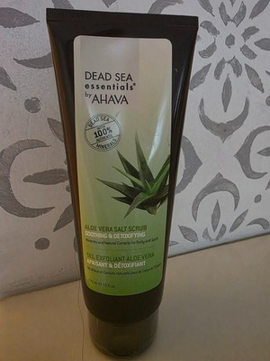 New, Sealed Ahava Dead Sea Aloe Vera Salt Scrub 7.5 oz  Soothing Detoxifying