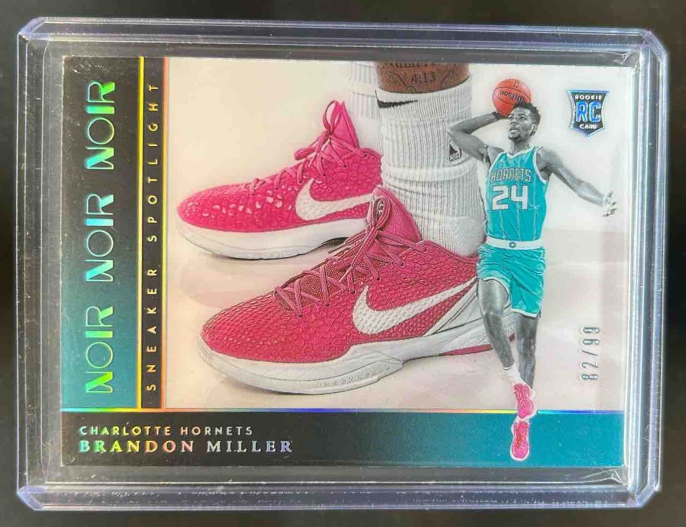 2023-24 Panini Noir Brandon Miller Sneaker Spotlight RC Rookie #82/99 Hornets