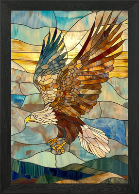 Adler Tier Gold gerahmtes Wandbild Poster Leinwanddruck Bild