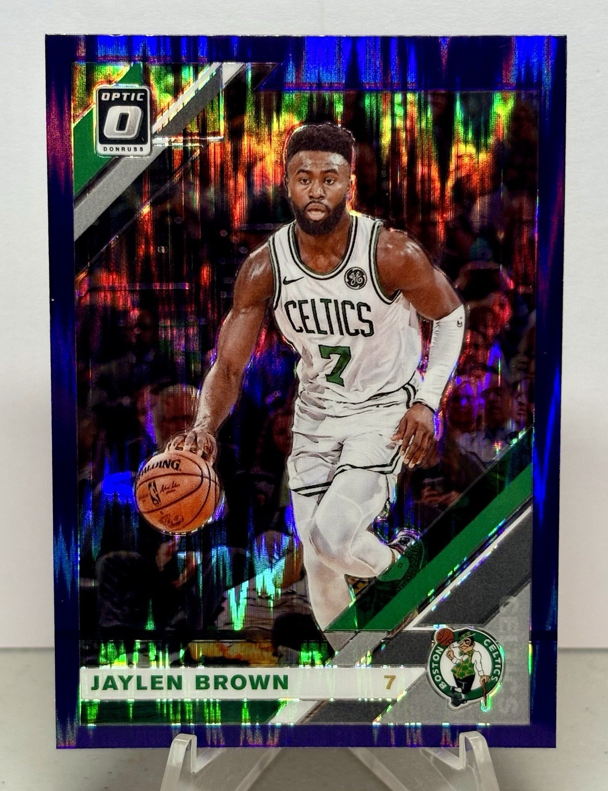 2019-2020 Panini Donruss Optic Purple Shock Prizm #72 Jaylen Brown Celtics