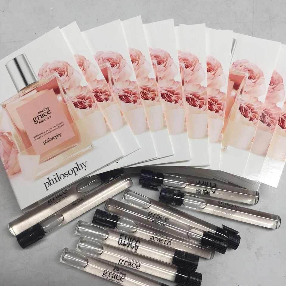 14 Amazing Grace Ballet Rose Philosophy .06 OZ frascos nuevos con tarjeta 14 piezas Foto 3 de 3