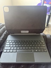 Gray Keyboard Folio Case with Touchpad, Backlit, Bluetooth for Apple iPad