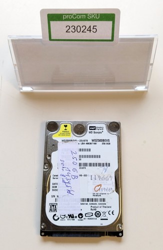 HDD / Festplatte / Western Digital / WD2500BEVS / 250 GB / 2,5" / SATA /5400 rpm
