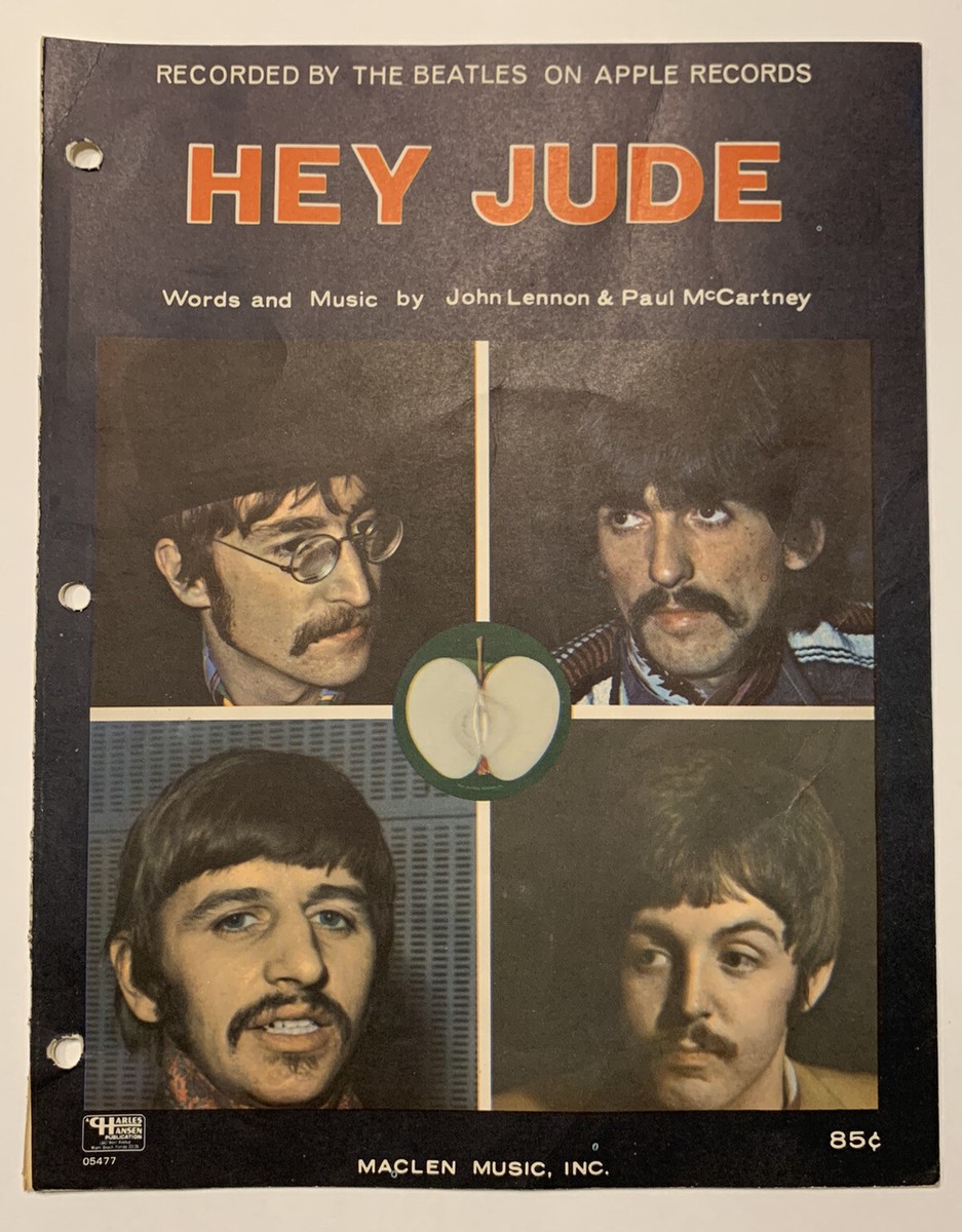 SHEET MUSIC: 1968 - The BEATLES - HEY JUDE - John Lennon & Paul SHEET MUSIC: 1968 - The BEATLES - HEY JUDE - John Lennon & Paul