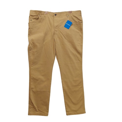 NWT Columbia pants Mens 44x32 Tan back zip pockets Slim stretch business casual