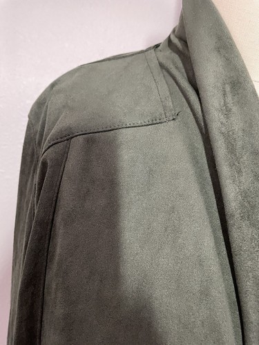 Torrid Size 1X Faux Suede Green Drape Front Long Sleeve Jacket/Cardigan - Bild 6 von 8