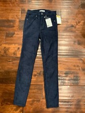 Good American Navy Blue Faux Suede Good Legs Crop Jeans, Size 0 / 25 NWT 168