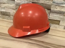 MSA V-Gard Safety Protective Hat Cap Medium Orange w. Fas-Trac II