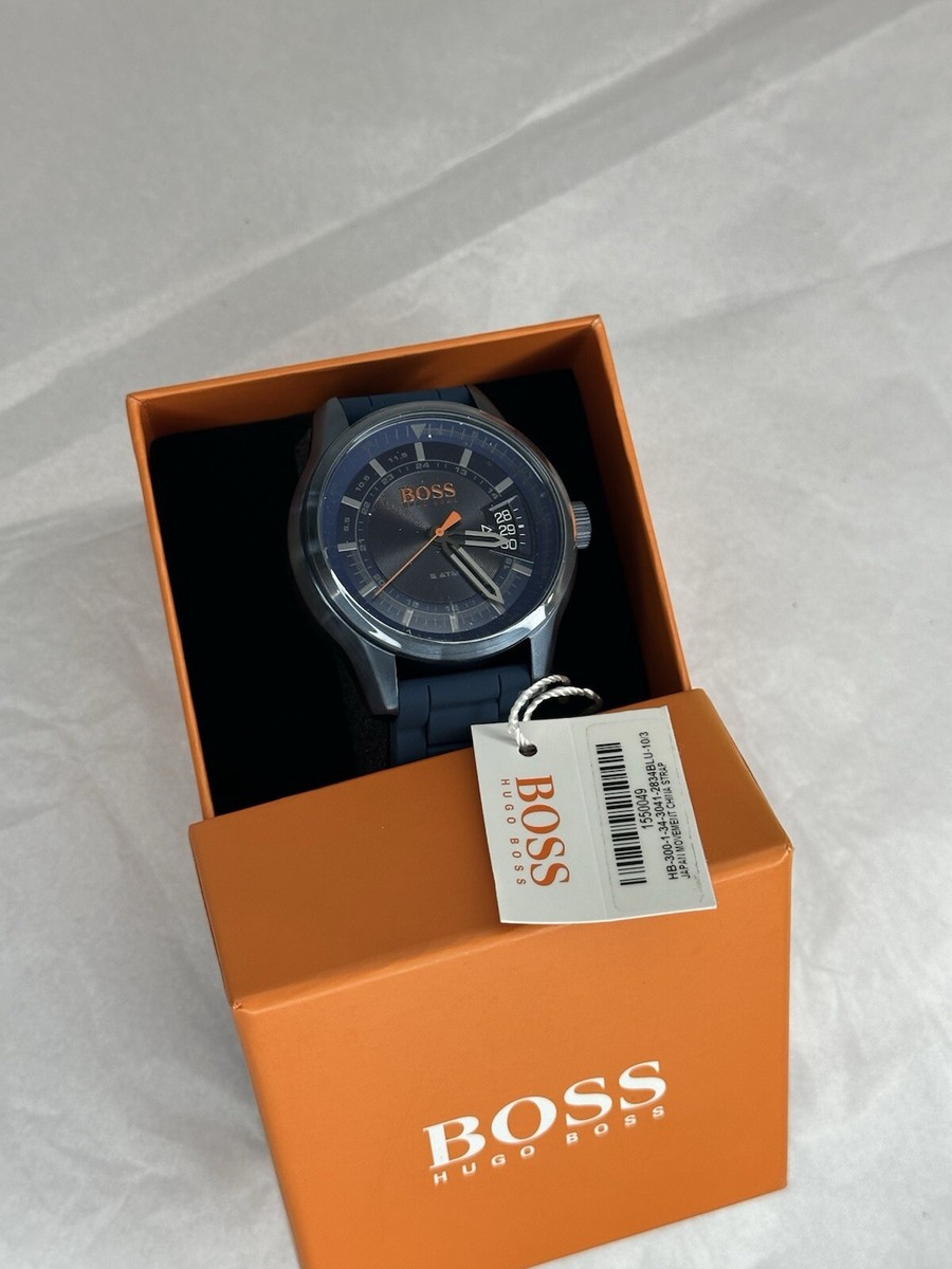 Hugo Boss Mens Hong Kong Quartz Stainless Steel Rubber Casual