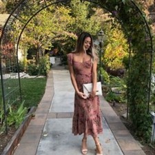 Reformation Nikita dress size 2 Arianne floral midi ruffle sweetheart chic