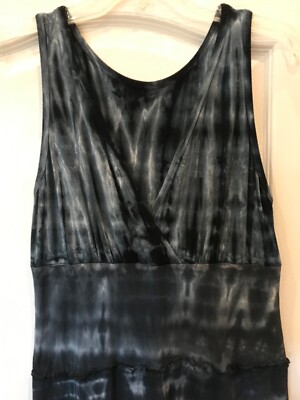 Karen Kane Tie Dye Black Jersey Tiered Midi Dress Sleeveless Medium | eBay