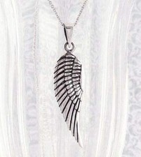 Angel Wing Pendant ONLY No CHAIN Sterling Silver Guardian Memorial wh4