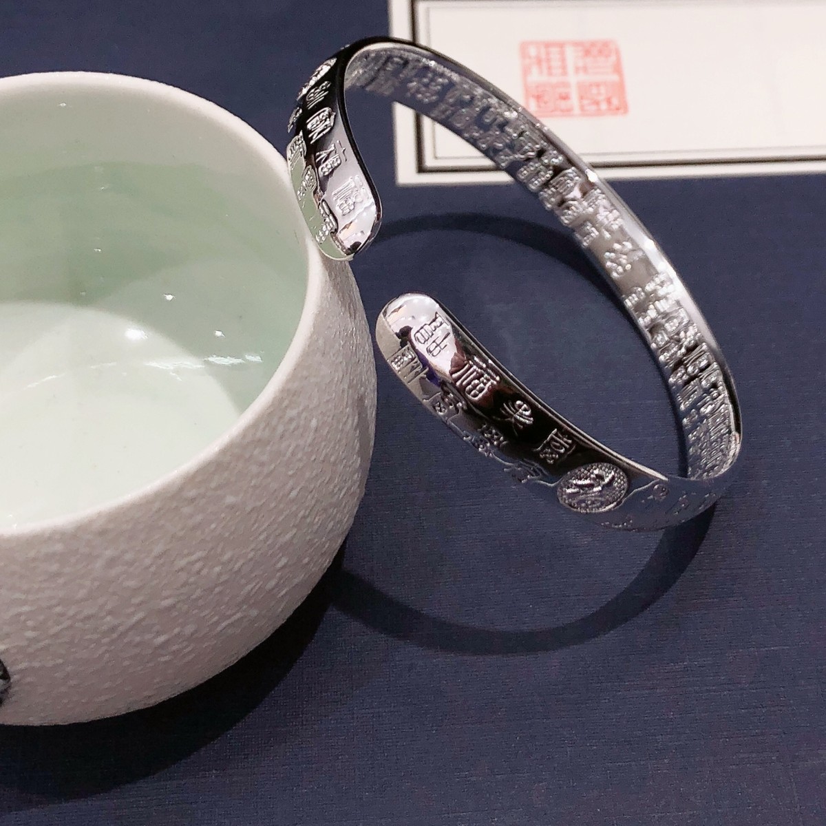 アクセサリー Vintage Silver Heavy Wide Bangle 925 Vintage 925 Sterling Silver Engraved Square Bangle Bracelet
