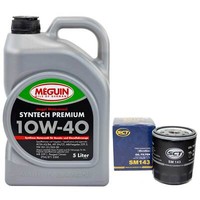 MotoröL Set 10W-40 Meguin 5 Liter + ÖLfilter Sm 143 FüR Toyota Liteace Kasten