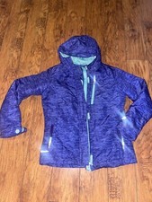 CHAMPION GIRLS L 10/12 PURPLE PUFFER HOODED FAUX FUR WINTER JACKET COAT