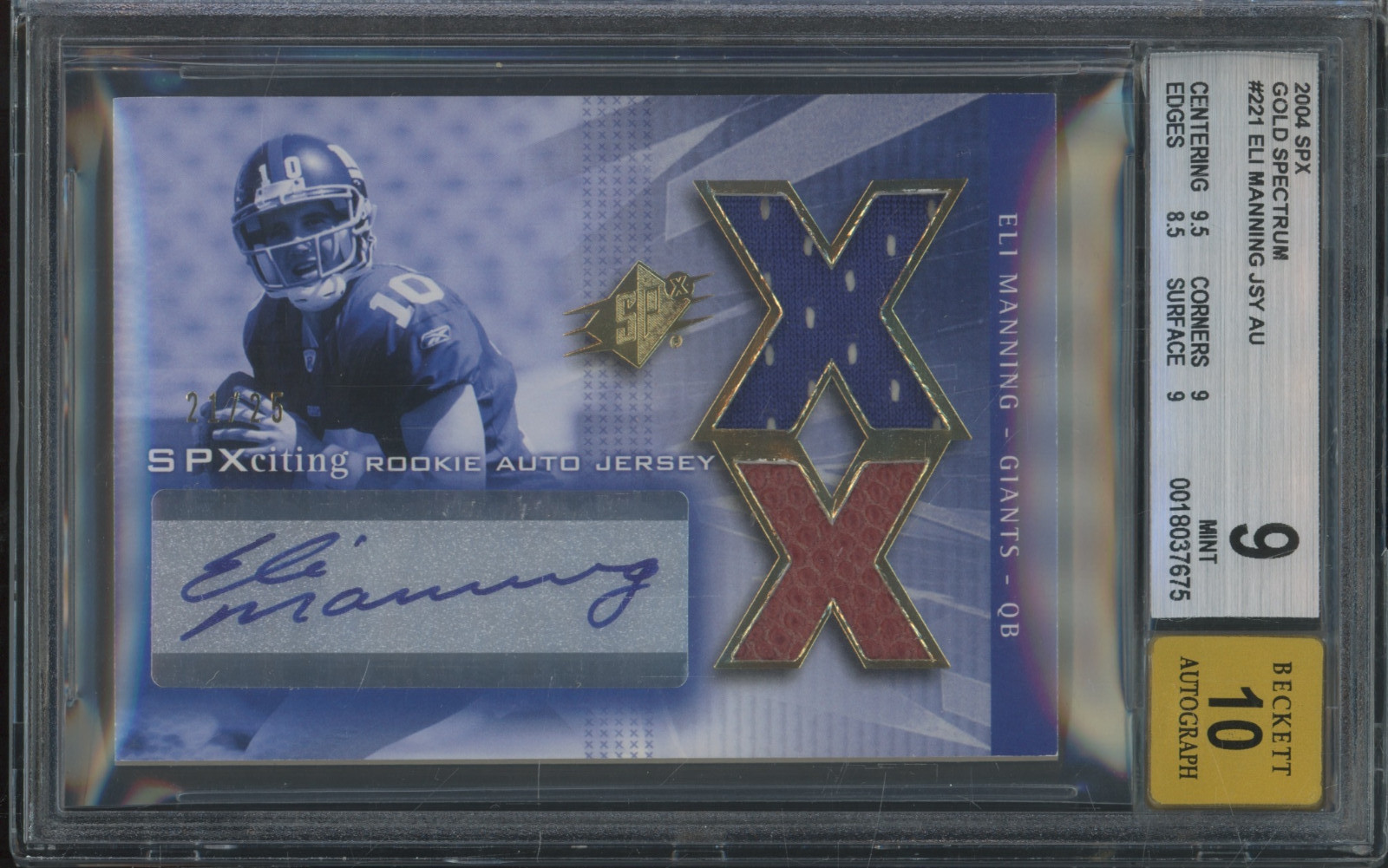 Eli Manning Spx #221 Signed Jersey-Spectrum Gold