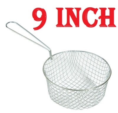 9 Zoll Spanpfanne Braten Drahtgitter Korb Runde Pfanne Große Chips Bratensieb