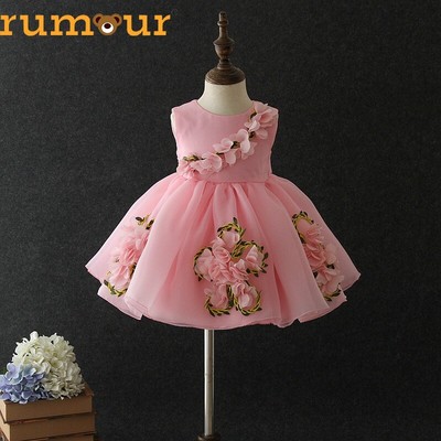 NEW Toddler Baby Dress Cotton Corduroy Floral with Applique Flowers Size 000-4
