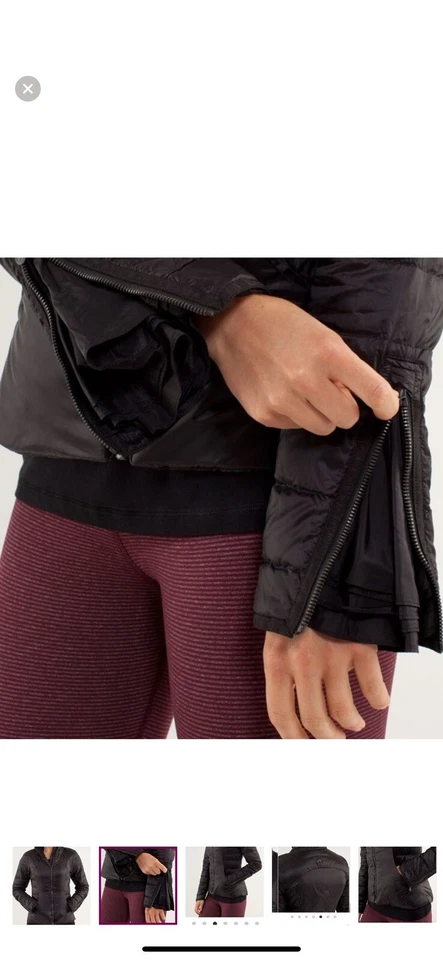 LULULEMON DOWNTOWN PUFFY Jacket Sz 6 650 Fill Power Down - Image 4 of 4