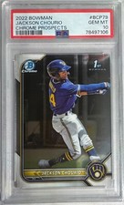 2022 Bowman Chrome Prospects #BCP79 Jackson Chourio RC Rookie PSA 10 GEM MINT