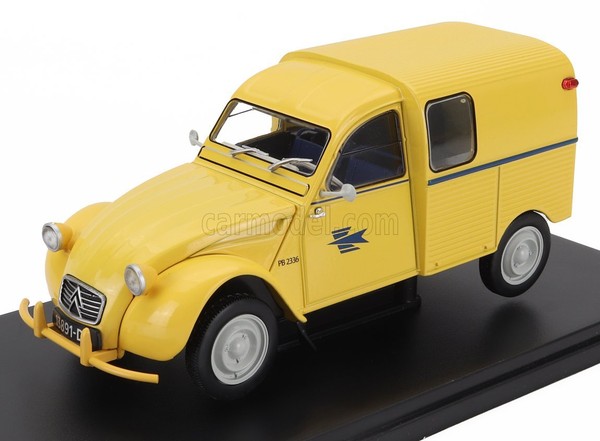 Modellauto Statisch Hachette Citroen 2CV Azu Van Ptt 1954 Gelb Massstab 1/24-image