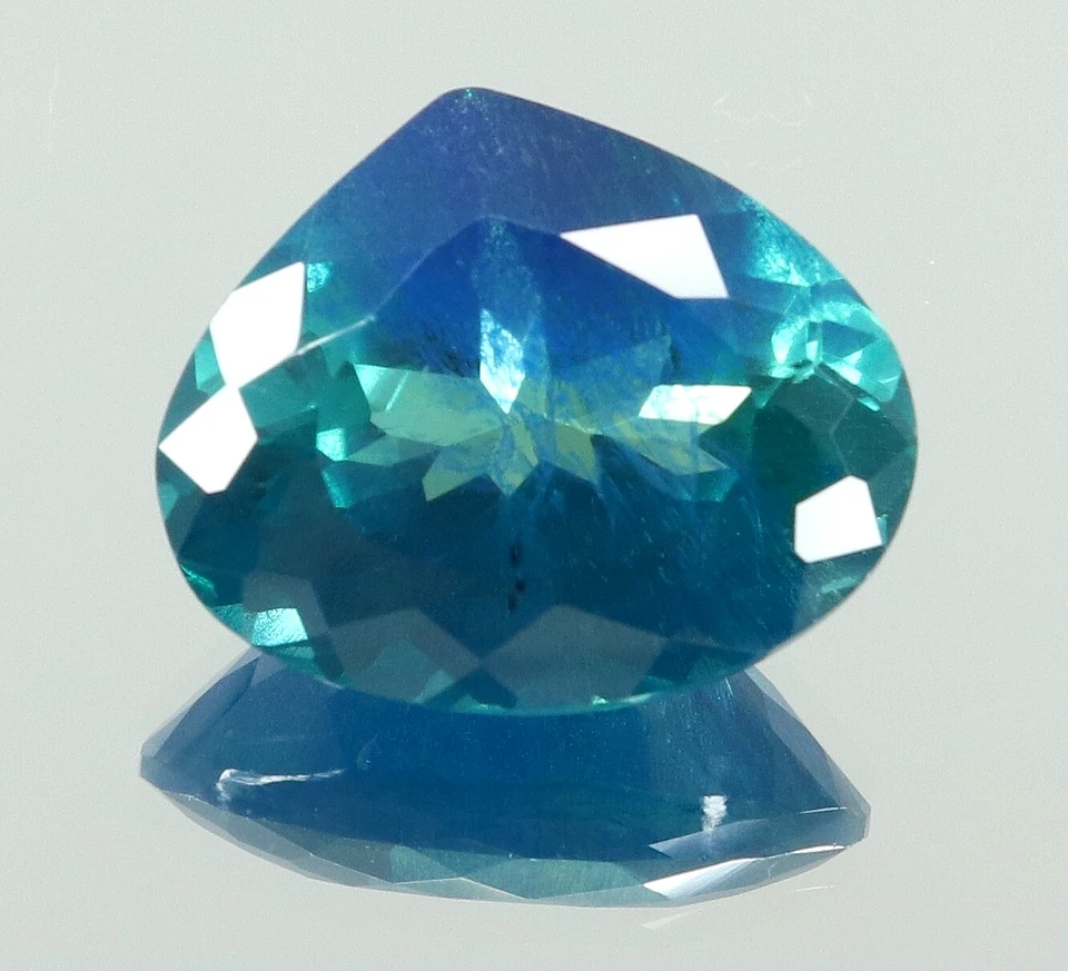 Natural Ceilán Impecable Azul Verde Parti Zafiro Pera Corte Piedra Preciosa S... - Imagen 4 de 4