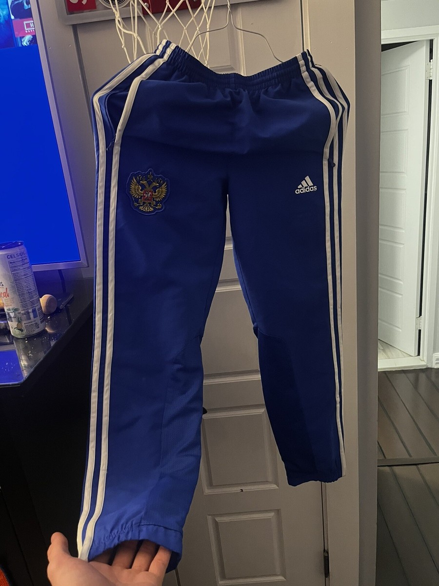 Adidas Russian Flag Crest Windbreaker Pants Size Medium(kids) Or