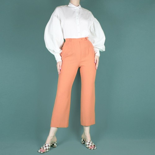 Lanvin, vintage 90s lanvin orange pastell crop high waist tailliert hose pants xs 6 (