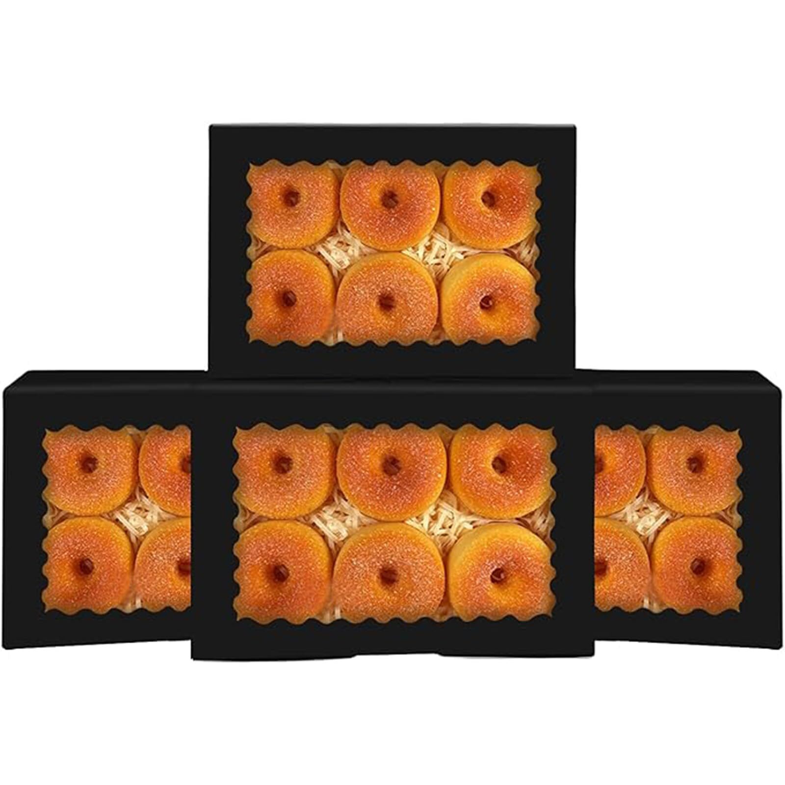 50Pcs Black Cookie Box with Window 9x6x2.5 inch Pastry Macaron Bakery Box For...