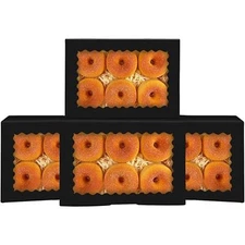 50Pcs Black Cookie Box with Window 9x6x2.5 inch Pastry Macaron Bakery Box For...