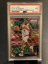 2021 Panini Prizm Scottie Barnes Instant Impact #16 Green Wave Prizm PSA 9