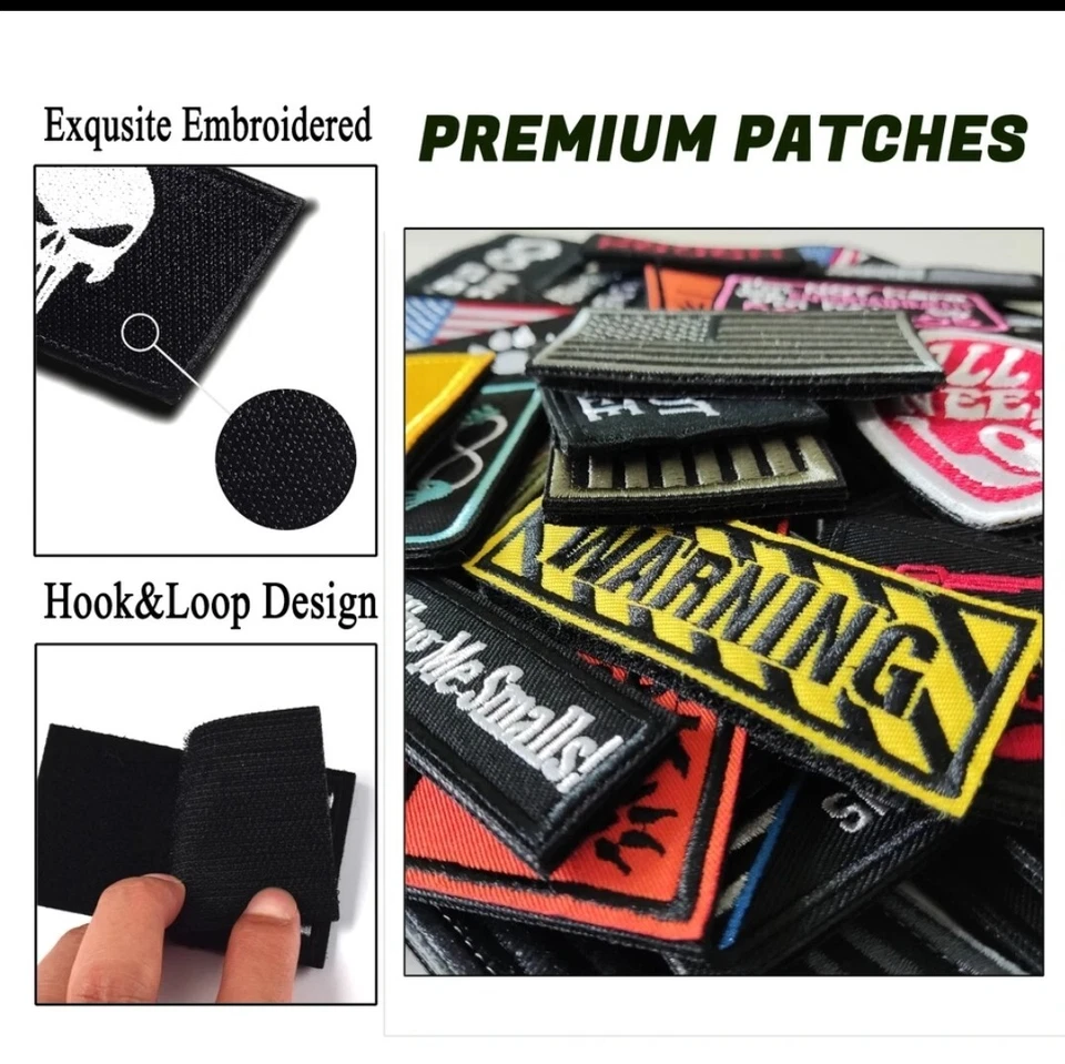 8 Random Clothing Badges HOOK and Loop DIY Embroidery - Image 3 of 4
