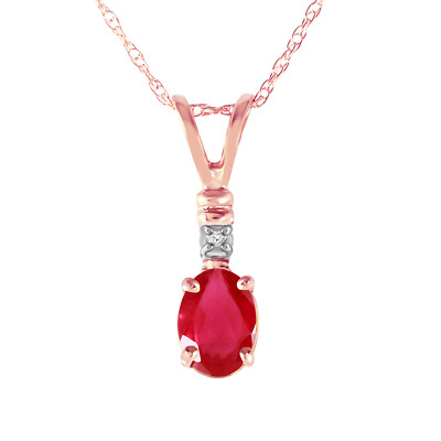 14K. GOLDKETTE MIT NATÜRLICHEM DIAMANT & RUBIN
