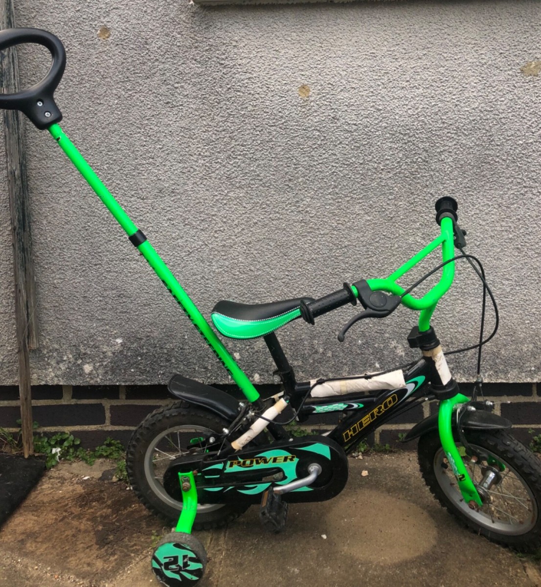 Kids Bikes 12 Bike With Parent Handle Verve Smyths Green Bike