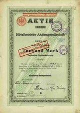 Hotelbetriebs AG 1904 Berlin Bristol Kaiserhof Bellevue Baltic Central Kempinski