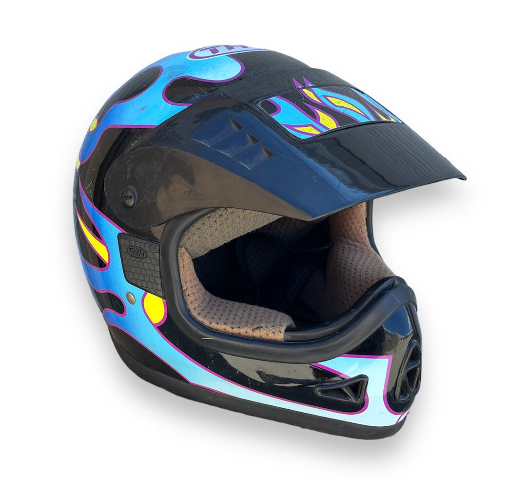 ヘルメット 新品 YAMAHA SNELL M90 フルフェイスヘルメット M Vtg Snell M90 Motocross MX Motorcycle Helmet Full Face Black
