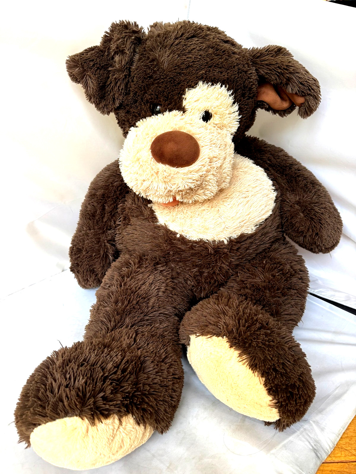 37” Hugfun/Costco XL Giant Plush Stuffed Animal Dog Jumbo Brown Beige EXCELLENT