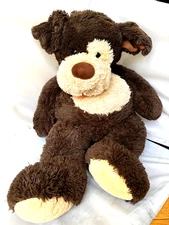 37” Hugfun/Costco XL Giant Plush Stuffed Animal Dog Jumbo Brown Beige EXCELLENT