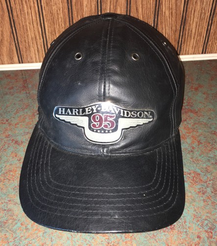 Black Leather Baseball Hat Cap 